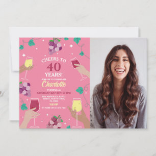 Invitation Soirée de dégustation de vin rose 40e anniversaire
