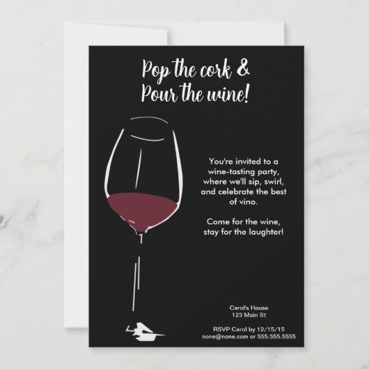 Invitation Soirée de Dégustation de Vins (Devant)