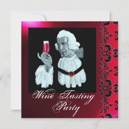 Invitation SOIRÉE DE DÉGUSTATION DE VINS DE SOMMELIER Damas,  (Devant)