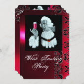 Invitation SOIRÉE DE DÉGUSTATION DE VINS DE SOMMELIER Damas, (Devant / Derrière)