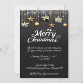 Invitation Soirée de design de Noël noir élégant (Devant)