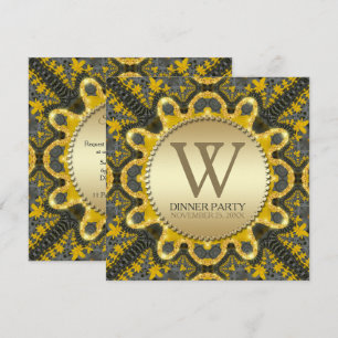 Invitation Soirée de dîner au motif tribal batik de style vin