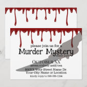 Invitation Soirée de dîner de mystère de meurtre effrayant (Devant / Derrière)