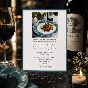 Invitation Soirée de dîner de nourriture et de vin gourmets m