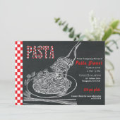 Invitation Soirée de dîner de pâtes Spaghetti Rustique à la c (Debout devant)