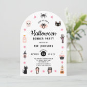 Invitation Soirée de dîner d'Halloween mignonne (Debout devant)