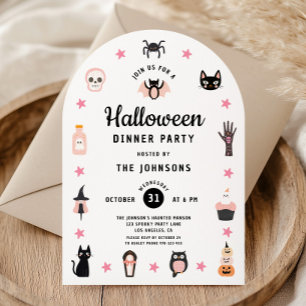 Invitation Soirée de dîner d'Halloween mignonne