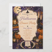 Invitation Soirée de dîner effrayante d'Halloween (Devant)