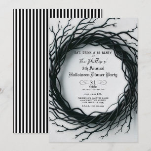 Invitation Soirée de dîner élégante d'automne et d'Halloween