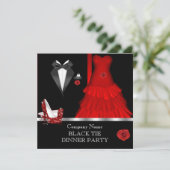 Invitation Soirée de dîner formel Black Tie Red Shoe 2 (Debout devant)