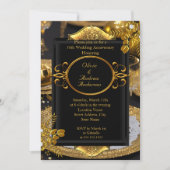 Invitation Soirée de dîner Gold Black Diamond 50e anniversair (Devant)