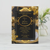 Invitation Soirée de dîner Gold Black Diamond 50e anniversair (Debout devant)
