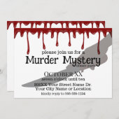 Invitation Soirée de dîner mystère de meurtre effrayant (Devant / Derrière)