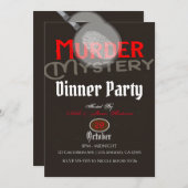 Invitation Soirée de dîner mystère meurtre marron (Devant / Derrière)