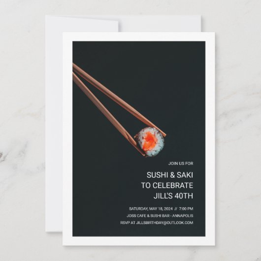 Invitation Soirée de dîner Sushi (Devant)