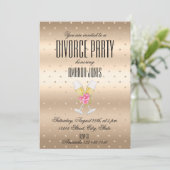 Invitation Soirée de divorce au champagne Gold (Debout devant)
