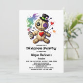 Invitation Soirée de Divorce de poupées Voodoo (Debout devant)