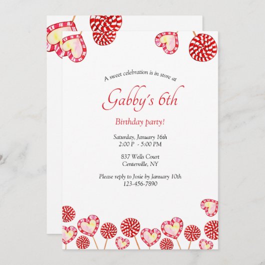 Invitation Soirée de fête d'anniversaire (Devant / Derrière)