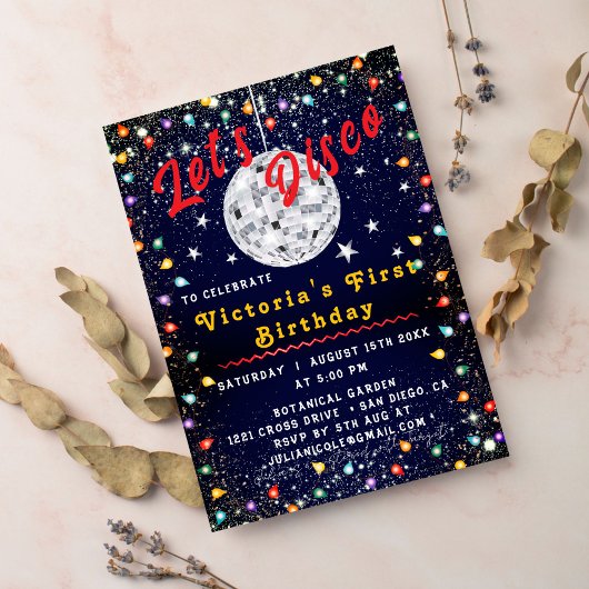 Invitation Soirée de fête de bal Disco Silver super