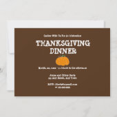 Invitation Soirée de fête de Thanksgiving (Dos)