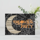 Invitation Soirée de fête d'Halloween au croissant de lune en (Debout devant)