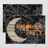 Invitation Soirée de fête d'Halloween au croissant de lune en (Devant / Derrière)