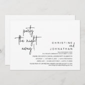 Invitation Soirée de fête, dîner Mariage Elopement (Devant / Derrière)