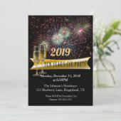 Invitation Soirée de feu d'artifice du Nouvel An (Debout devant)