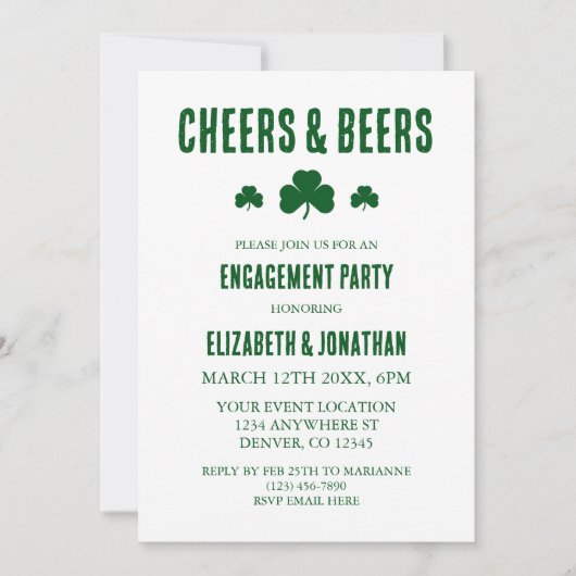 Invitation Soirée de fiançailles (Devant)