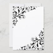 Invitation Soirée de fiançailles noir et blanc (Dos)