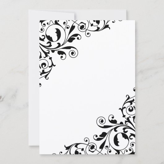 Invitation Soirée de fiançailles noir et blanc (Dos)