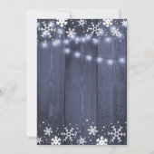 Invitation Soirée de fiançailles rustique aux flocons de neig (Dos)