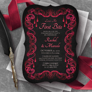 Invitation Soirée de fiançailles Vampire Halloween