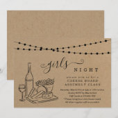 Invitation Soirée de filles dégustation de vins et fête de pl (Devant / Derrière)