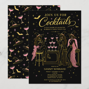 Invitation Soirée de filles Halloween Cocktails ensorcelants