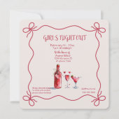 Invitation Soirée de filles pour la Saint-Valentin (Devant)