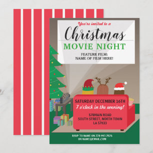 Invitation Soirée de film de Noël Fête pour enfants Films de 