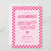 Invitation Soirée de fin de semaine de Bachelorette rose (Devant)