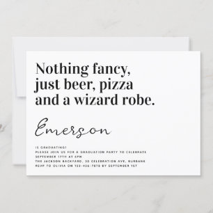 Invitation Soirée de fin d'études avec une typographie amusan