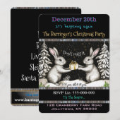 Invitation Soirée de Fun & Nourriture de Noël de Bunny (Devant / Derrière)