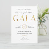 Invitation Soirée de Gala Blanc & Logo Doré Collecte de Fonds (Debout devant)