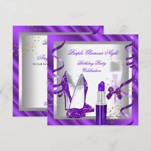 Invitation Soirée de Glamour Violet Champagne Party 2