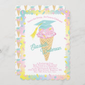 Invitation Soirée de graduation à la crème glacée mignonne (Devant / Derrière)
