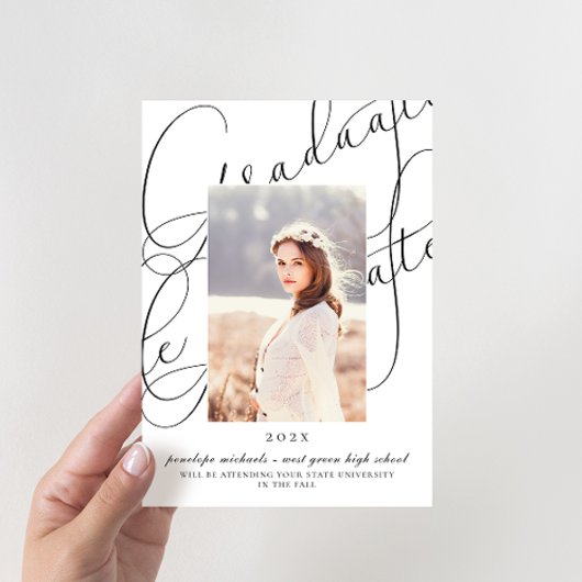 Invitation Soirée de graduation de la photo de script élégant