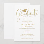 Invitation Soirée de graduation de l'élégante Gold Script mod (Devant / Derrière)