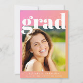 Invitation Soirée de graduation en mode rose orange (Devant)