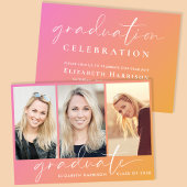 Invitation Soirée de graduation en mode rose orange