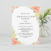 Invitation Soirée de graduation florale rose élégant (Debout devant)