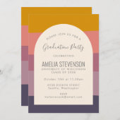 Invitation Soirée de Graduation moderne Elegant Earth Stripes (Devant / Derrière)