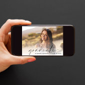 Invitation Soirée de graduation photo de script chic